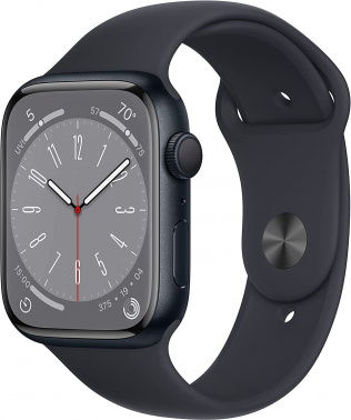 Смарт-часы Apple Watch Series 8 А2770 41мм OLED корп.темная ночь рем.темная ночь разм.брасл.:M/L (MNU83LL/A) | код 1872239 | APPLE Смарт-часы Apple Watch Series 8 А2770 41мм OLED корп.темная ночь рем.темная ночь разм.брасл.:M/L (MNU83LL/A) | код 1872239 | APPLE