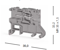 310 940, Клеммник пружинный с разъёмом, на DIN-рейку, 2,5 мм.кв., (серый), SC-PTR 2,5 (Бежевый) | код 0.0.0.3.10940 | KLEMSAN