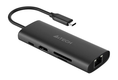 Разветвитель USB-C A4Tech DST-80C 2порт. серый | код 1909755 | A4TECH Разветвитель USB-C A4Tech DST-80C 2порт. серый | код 1909755 | A4TECH
