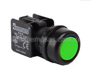 Кнопка круглая без фиксации, зеленая (1Н3), KB12RY | код KB12RY | EMAS Кнопка круглая без фиксации, зеленая (1Н3), KB12RY | код KB12RY | EMAS