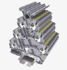 TPTS2.5-2T-PET Клемма TP проходная 3-уровневая угловая с держат. маркир., с урав. потенц.,Push-in, сеч.2.5мм2, желт-зел., шт | код TPTS2.5-2T-PET | SUPU