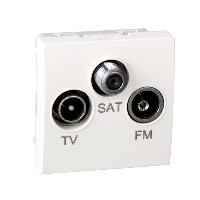 Розетка телевизионная (TV) / FM / SAT оконечная 2 ВХОДА белый | код ALB45322 | Systeme Electric