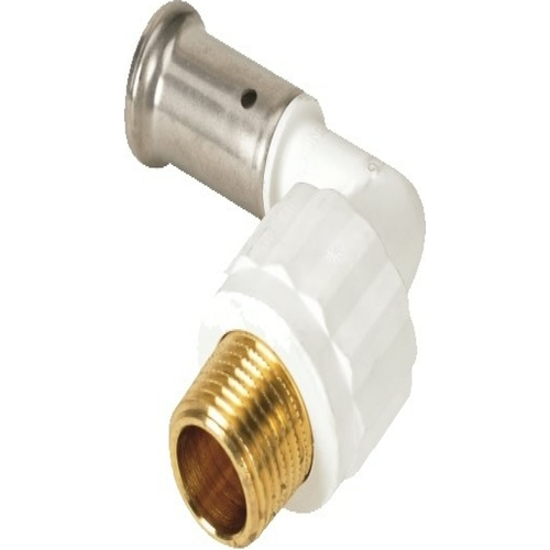 Угольник пресс 90 град 20х1/2'ВР ПВДФ белый | код 6PKW-2004 | Henco