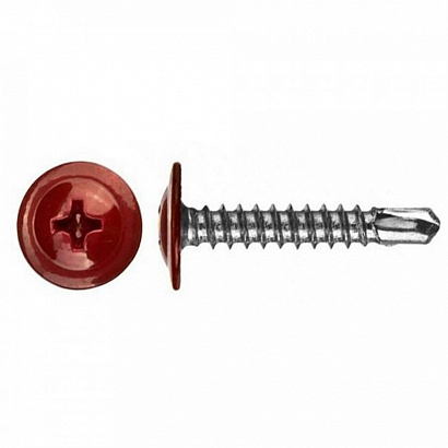 Саморез 4,2x16 с прессшайбой, сверло, цинк RAL 3005 Красный (1000 шт/уп) Промрукав | код PR08.9135 | ПРОМРУКАВ Саморез 4,2x16 с прессшайбой, сверло, цинк RAL 3005 Красный (1000 шт/уп) Промрукав | код PR08.9135 | ПРОМРУКАВ