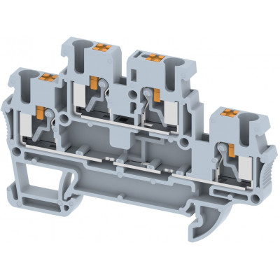 Клемма проходная PUSH-IN 2,5 мм2, двухуровневая на 4 подключения, серая PQ2.5-2T-GREY | код 3102020000 | Elmex Клемма проходная PUSH-IN 2,5 мм2, двухуровневая на 4 подключения, серая PQ2.5-2T-GREY | код 3102020000 | Elmex