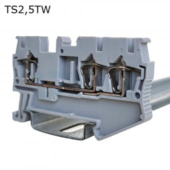 Клемма пружинная проходная 3 контакта 2,5 мм2, серая | код TS2,5TW | ПРОВЕНТО Клемма пружинная проходная 3 контакта 2,5 мм2, серая | код TS2,5TW | ПРОВЕНТО