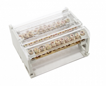 Распределительный блок три фазы-ноль 8х12мм 4х15 отв. 125А | код DB1-4115 | ELVERT Распределительный блок три фазы-ноль 8х12мм 4х15 отв. 125А | код DB1-4115 | ELVERT