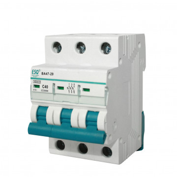 Автоматический выключатель ВА 47-29_3 полюса 16А ток к.з. 4.5кА хар-ка С ESQ | код 14.03.01.000021 | ESQ Автоматический выключатель ВА 47-29_3 полюса 16А ток к.з. 4.5кА хар-ка С ESQ | код 14.03.01.000021 | ESQ