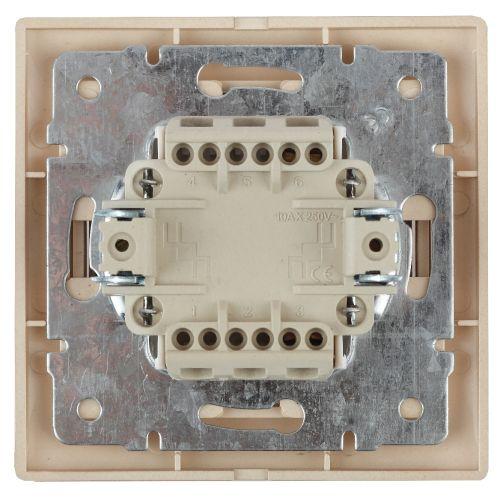 Выключатель Intro Plano 1-104-03 двухклавишный, 10А-250В, IP20, СУ, Plano, алюминий | код Б0053762 | ЭРА