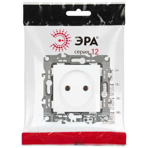 Розетка Серия 12 12-2105-01М , 2P, 16А-250В, белый матовый | код Б0065704 | ЭРА