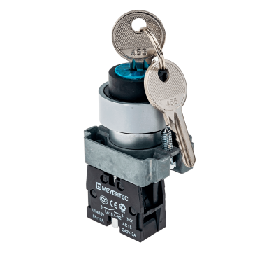 Переключатель с ключом, черный, 2 полож. 1NO, фикс., 1 выемки, мет. MTB2-BGZ112 | код 58194 | MEYERTEC Переключатель с ключом, черный, 2 полож. 1NO, фикс., 1 выемки, мет. MTB2-BGZ112 | код 58194 | MEYERTEC