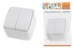 Выключатель 2-кл. открытой установки IP20 10А, белый Дача Народная | код SQ1824-0002 | TDM НАРОДНЫЙ