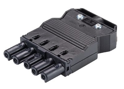 Розеточный разъем на кабель диам. 7 - 13,5 мм, 5 полюсов, винтовая фиксация, номинальное напряжение: 250/400V, номинальный ток: 20A, цвет: черный, серия gesis GST18i5 | код 92.953.4053.1 | Wieland Розеточный разъем на кабель диам. 7 - 13,5 мм, 5 полюсов, винтовая фиксация, номинальное напряжение: 250/400V, номинальный ток: 20A, цвет: черный, серия gesis GST18i5 | код 92.953.4053.1 | Wieland