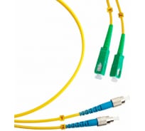 Патч-корд оптический LANMASTER, LSZH, дуплексный, SC/APC-FC/UPC, SM OS2, 10 м | код LAN-2SC-2FC/SAU-10 | LANMASTER