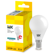 Лампа LED ALFA G45 шар 10Вт 230В 4000К E14 | код LLA-G45-10-230-40-E14 | IEK
