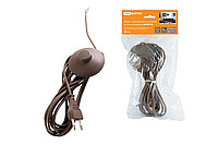 Шнур с ножным выключателем и плоской вилкой ШУН01В ШВВП 2х0,75мм2 3,5м. коричневый ЭКО TDM | код SQ1305-0066 | TDM