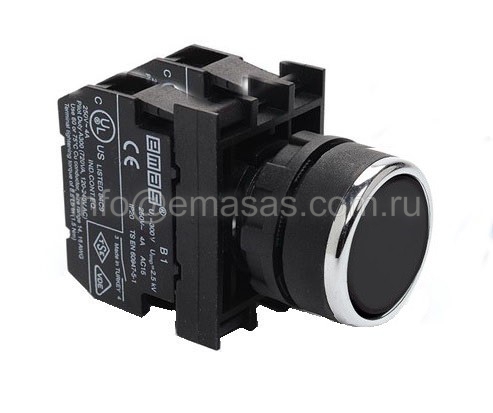 Кнопка нажимная круглая черная B202DH | код B202DH | EMAS Кнопка нажимная круглая черная B202DH | код B202DH | EMAS