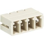 Вилочный разъем, горизонтальный, на плату, шаг 3,81 мм, 4 полюса, фиксация на плате пайкой, 250V, 8А, без маркировки, цвет: серый, серия 8813 S W | код 25.627.0453.0 | Wieland