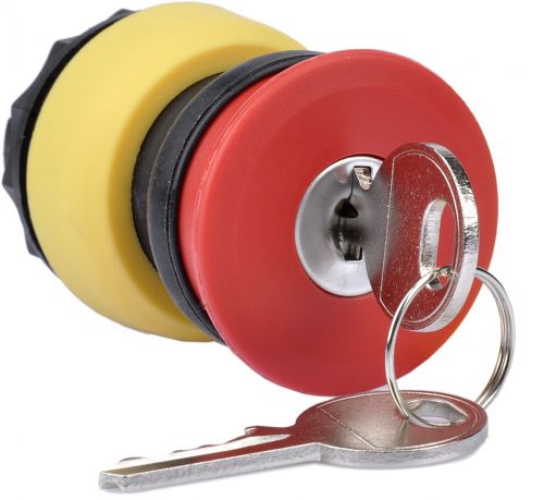 Взрывозащищенная насадка-грибовидная. аварийная кнопка с ключом. Положение фиксирующего паза 270° | код 2361.0901.611.00 | DKC Взрывозащищенная насадка-грибовидная. аварийная кнопка с ключом. Положение фиксирующего паза 270° | код 2361.0901.611.00 | DKC