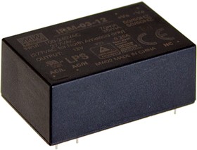 Источник питания AC-DC,3Вт, вход 85…305В AC 47...440 Гц, 120...370B DC, выход 5В/600мА, изоляция 3000В AC, в корпусе на плату 37х24х15мм, -30...+85C, монтаж в отверстия | код IRM-03-5 | MeanWell Источник питания AC-DC,3Вт, вход 85…305В AC 47...440 Гц, 120...370B DC, выход 5В/600мА, изоляция 3000В AC, в корпусе на плату 37х24х15мм, -30...+85C, монтаж в отверстия | код IRM-03-5 | MeanWell