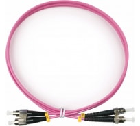 Патч-корд оптический LANMASTER, дуплексный, FC/PC-ST/PC, OM4, LSZH, 10 м | код LAN-2FC-2ST/OM4-10 | LANMASTER