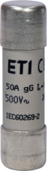 Предохранитель CH14x51 gG 50A 500V | код 002651035 | ETI Предохранитель CH14x51 gG 50A 500V | код 002651035 | ETI