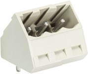 Вилочный разъем, угол 45 градусов, на плату, шаг 5,08 мм, 3 полюса, фиксация на плате пайкой, 400V, 12А, без маркировки, цвет: серый, серия 8213 S S | код 25.396.3353.0 | Wieland