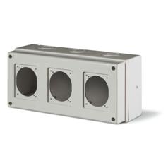 Щит навесной M150 для встраиваемых разъемов уст. 3x 70x87(84x106), 328x150x115mm, IP66, серия DOMINO | код 672.1300 | Scame Щит навесной M150 для встраиваемых разъемов уст. 3x 70x87(84x106), 328x150x115mm, IP66, серия DOMINO | код 672.1300 | Scame