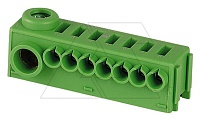 Колодка клеммная KSK-PE, 1x2.5_25+7x0.5_4mm2, зеленая, пружинный зажим, установка на держатели KSK | код 178904 | EATON