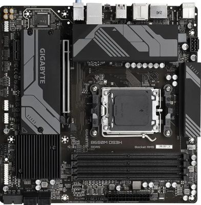 Материнская плата Gigabyte B650M DS3H SocketAM5 AMD B650 4xDDR5 mATX AC`97 8ch(7.1) 2.5Gg RAID+HDMI+DP | код 1875860 | GIGABYTE Материнская плата Gigabyte B650M DS3H SocketAM5 AMD B650 4xDDR5 mATX AC`97 8ch(7.1) 2.5Gg RAID+HDMI+DP | код 1875860 | GIGABYTE