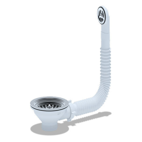 Перелив для мойки 3 1/2' гибкий с круглым вертикальным корпусом | код N320S | АНИ пласт Перелив для мойки 3 1/2' гибкий с круглым вертикальным корпусом | код N320S | АНИ пласт