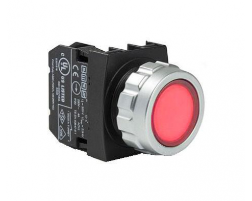 Кнопка круглая без фиксации, красная (2НО), H101DK | код H101DK | EMAS Кнопка круглая без фиксации, красная (2НО), H101DK | код H101DK | EMAS