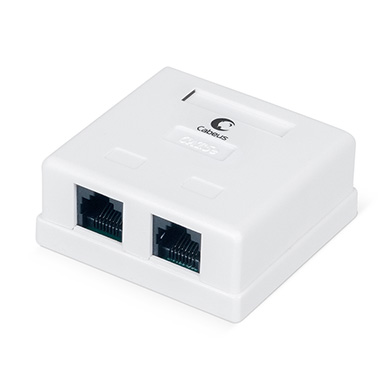 Cabeus WS-8P8C-Cat.5e-2 Розетка компьютерная RJ-45, категория 5e, двойная, внешняя, Dual IDC | код 7247c | Cabeus Cabeus WS-8P8C-Cat.5e-2 Розетка компьютерная RJ-45, категория 5e, двойная, внешняя, Dual IDC | код 7247c | Cabeus