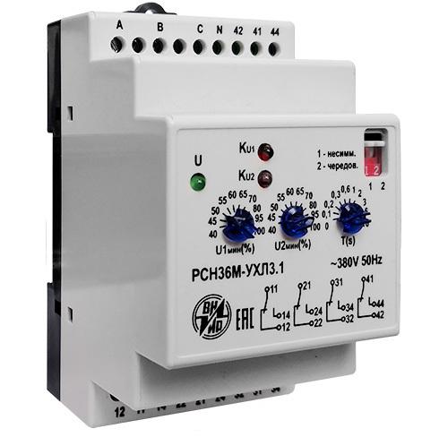 Реле контроля трехфазного напряжения РСН-36М 380В 50Гц 2з УХЛ3.1 | код A8120-79686635 | РЕЛЕ И АВТОМАТИКА