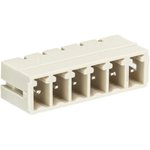 Вилочный разъем, горизонтальный, на плату, шаг 3,81 мм, 6 полюсов, фиксация на плате пайкой, 250V, 8А, без маркировки, цвет: серый, серия 8813 S W | код 25.627.0653.0 | Wieland