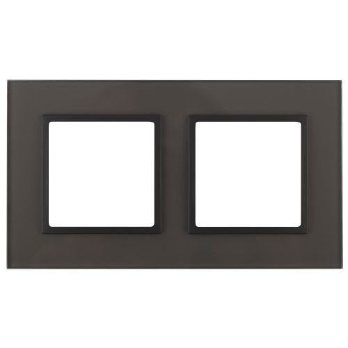 Рамка на 2 поста, стекло, Эра Elegance, серый+антр, 14-5102-32 | код Б0034504 | ЭРА Рамка на 2 поста, стекло, Эра Elegance, серый+антр, 14-5102-32 | код Б0034504 | ЭРА