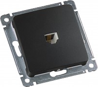 Розетка Мастер компьютерная, С/У, механизм, черный | код РСК-400-08 | HEGEL