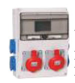 Корпус промышленного щита с розетками (2x3P+N+T 16A/380V + 2x2P 16A), пластик | код CP6032 | CETINKAYA PANO