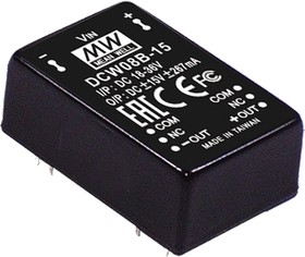 Источник питания DC-DC, 8Вт, вход 9...18В, выходы ±5В/±0.8А, изоляция 1000В DC, DIP24 32х20.3х12,2мм, -25...+71С | код DCW08A-05 | MeanWell Источник питания DC-DC, 8Вт, вход 9...18В, выходы ±5В/±0.8А, изоляция 1000В DC, DIP24 32х20.3х12,2мм, -25...+71С | код DCW08A-05 | MeanWell