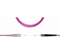 Патч-корд оптический LANMASTER, симплексный, SC/PC-ST/PC, OM4, LSZH, 0.5 м | код LAN-SC-ST/OM4-0.5 | LANMASTER