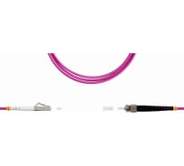 Патч-корд оптический LANMASTER, симплексный, LC/PC-ST/PC, OM4, LSZH, 10 м | код LAN-LC-ST/OM4-10 | LANMASTER