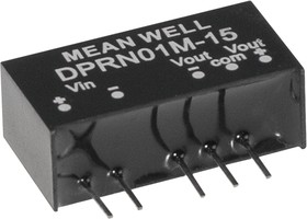 Источник питания DC-DC, 1Вт, вход 45.6…52.8В, стабил. выход ±12В/±42мА, изоляция 1500В DC, SIP6, 19.6х7.1х10.14мм, -40С…+90С | код DPRN01O-12 | MeanWell Источник питания DC-DC, 1Вт, вход 45.6…52.8В, стабил. выход ±12В/±42мА, изоляция 1500В DC, SIP6, 19.6х7.1х10.14мм, -40С…+90С | код DPRN01O-12 | MeanWell