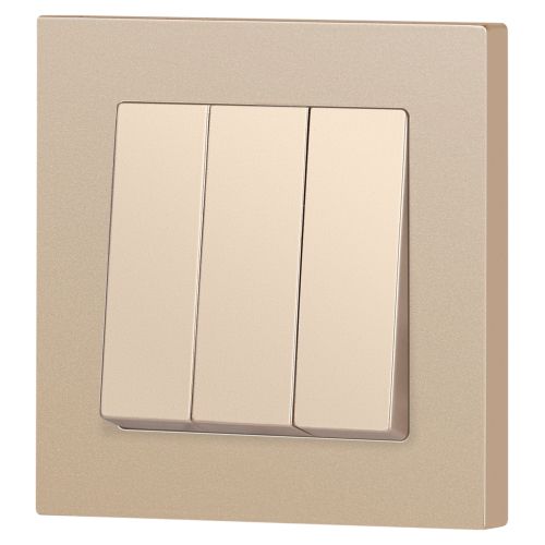 Выключатель Intro Accent 6-106-04 тройной, 10А-250В, IP20, СУ, AL/CU, шампань | код Б0063538 | ЭРА фото 6 Выключатель Intro Accent 6-106-04 тройной, 10А-250В, IP20, СУ, AL/CU, шампань | код Б0063538 | ЭРА фото 6