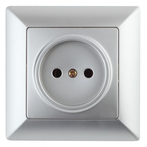 Розетка Intro Solo 4-201-03 без заземления 2P, 16А-250В, IP20, СУ, алюминий | код Б0053643 | ЭРА Розетка Intro Solo 4-201-03 без заземления 2P, 16А-250В, IP20, СУ, алюминий | код Б0053643 | ЭРА