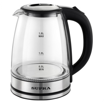 Чайник электрический Supra KES-1852G 1.8л. 1500Вт черный (корпус: стекло) | код 1580069 | SUPRA Чайник электрический Supra KES-1852G 1.8л. 1500Вт черный (корпус: стекло) | код 1580069 | SUPRA