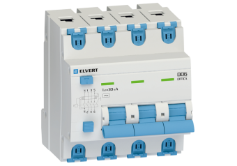 Автоматический выключатель дифф.тока D06 4р B10 30 мА электрон. тип АС ELVERT | код D0643BAC-10 | ELVERT Автоматический выключатель дифф.тока D06 4р B10 30 мА электрон. тип АС ELVERT | код D0643BAC-10 | ELVERT