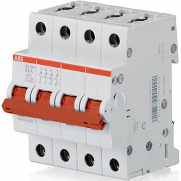 Рубильник 4пол. SD204/50 рычаг крас. | код. SD204/50 | ABB Рубильник 4пол. SD204/50 рычаг крас. | код. SD204/50 | ABB