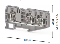 312 220, Пружинная клемма серии SRD 10E (Бежевый) | код 0.0.0.3.12220 | KLEMSAN