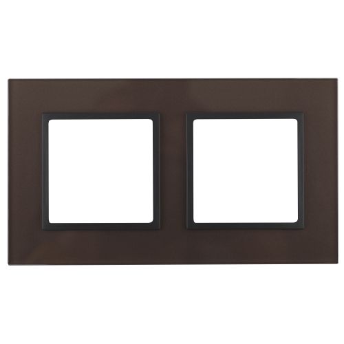 Рамка на 2 поста, стекло, Эра Elegance, бронза+антр, 14-5102-13 | код Б0034493 | ЭРА