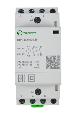 KM1.31.0.024.25 Модульный контактор 3НО+1НЗ контакт 25А (~/= 24В AC/DC) | код KM131002425 | РЕЛЕОН KM1.31.0.024.25 Модульный контактор 3НО+1НЗ контакт 25А (~/= 24В AC/DC) | код KM131002425 | РЕЛЕОН